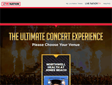 Tablet Screenshot of livenationexperiences.com